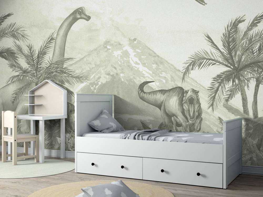 Varios dinosaurios en verde