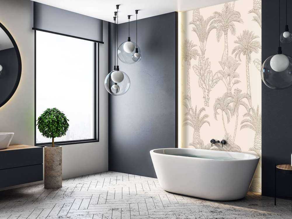 Arte lineal de jungla beige