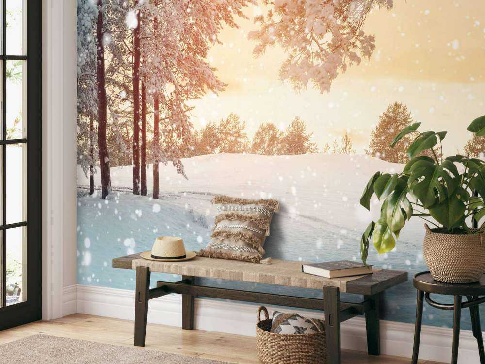 Pinos con nieve