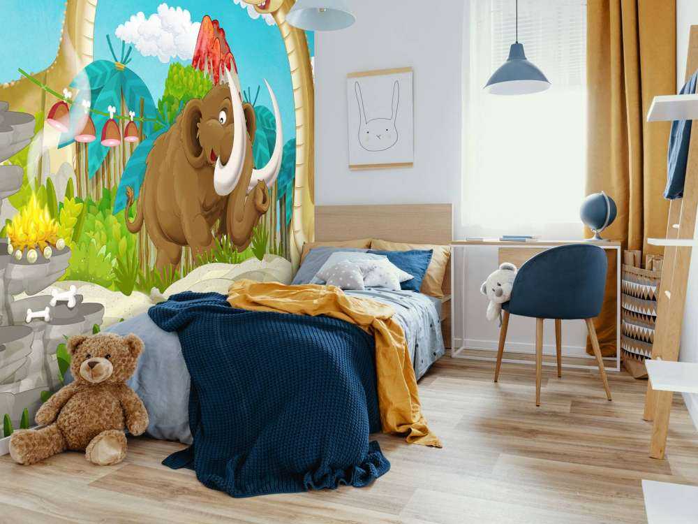 Dinosaurio y mamut