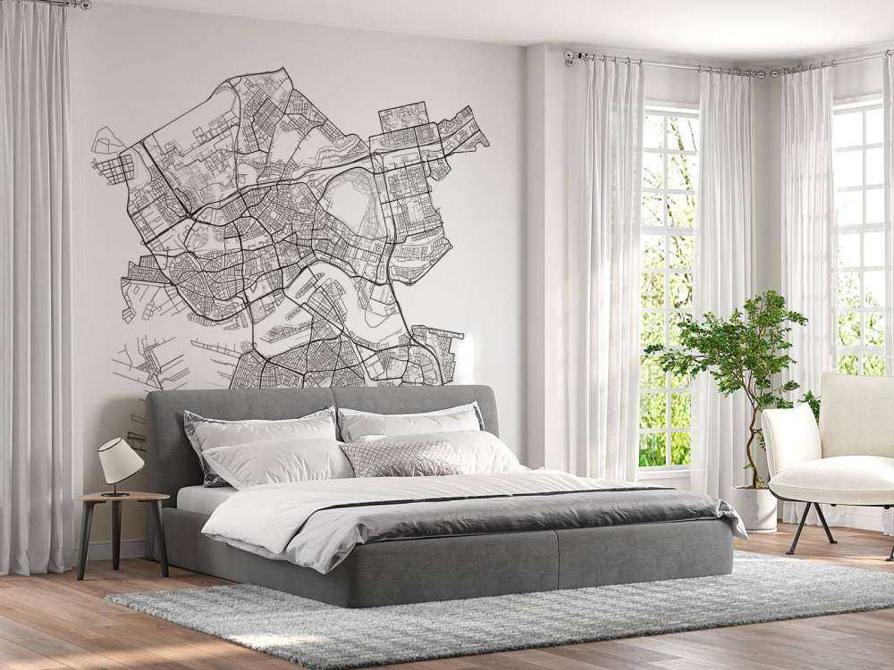 Mapa de Rotterdam, blanco