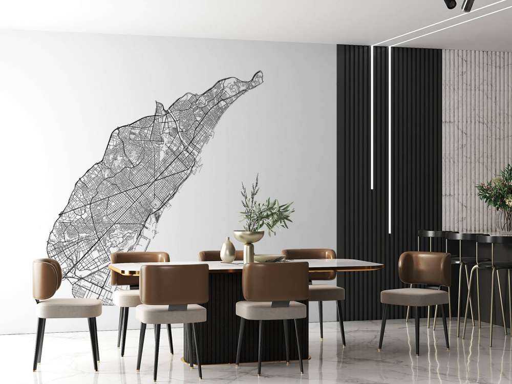 Mapa de Barcelona, blanco