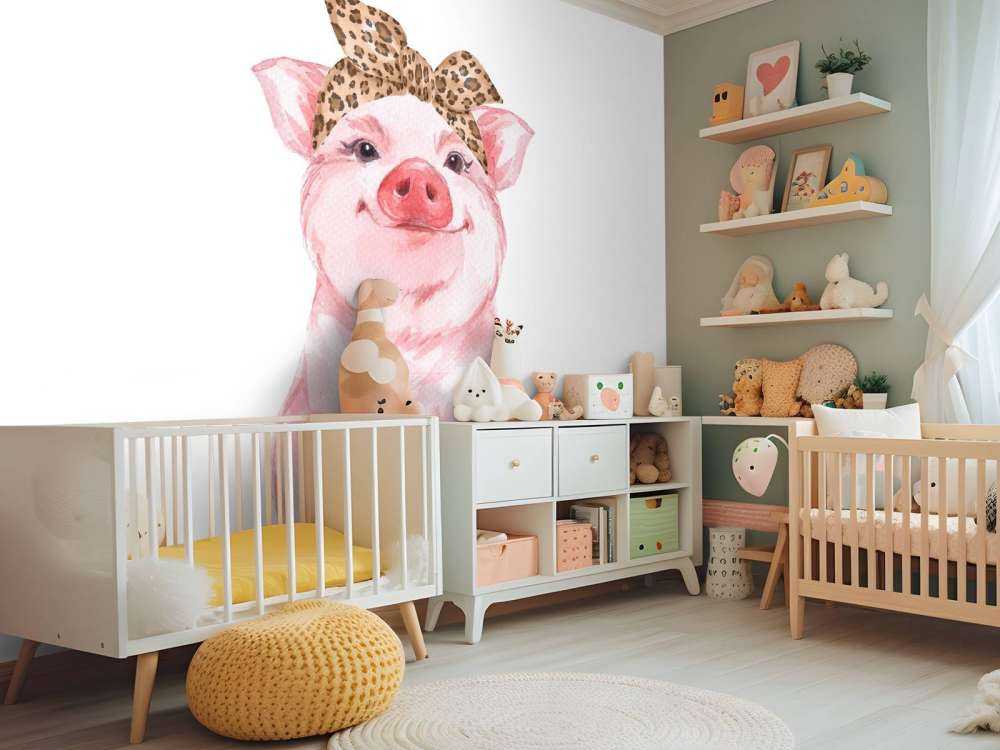 Divertido cerdito con pañuelo