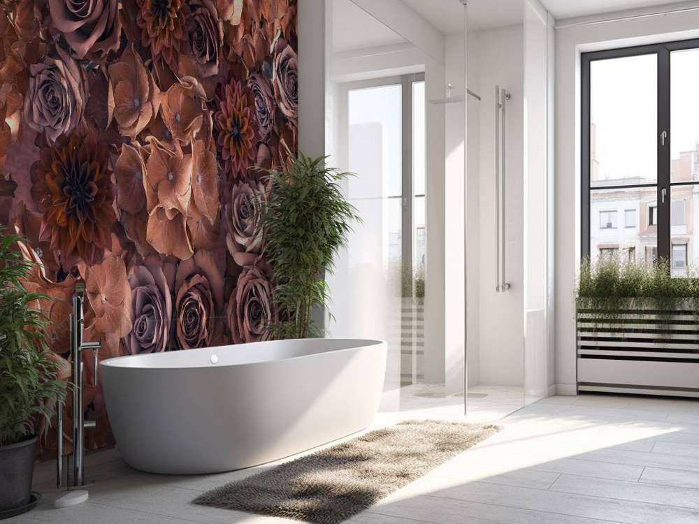 Hortensias, rosas y dalias