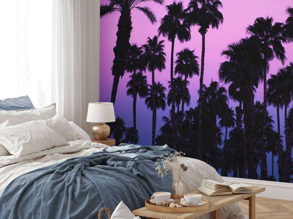 Palms with Pink Sky