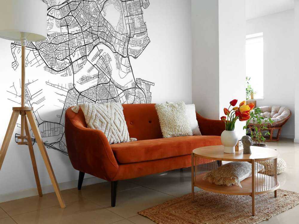 Mapa de Rotterdam, blanco
