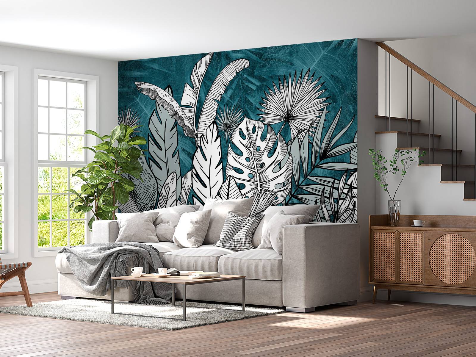 Papel Pintado - Tropical petrol paradise