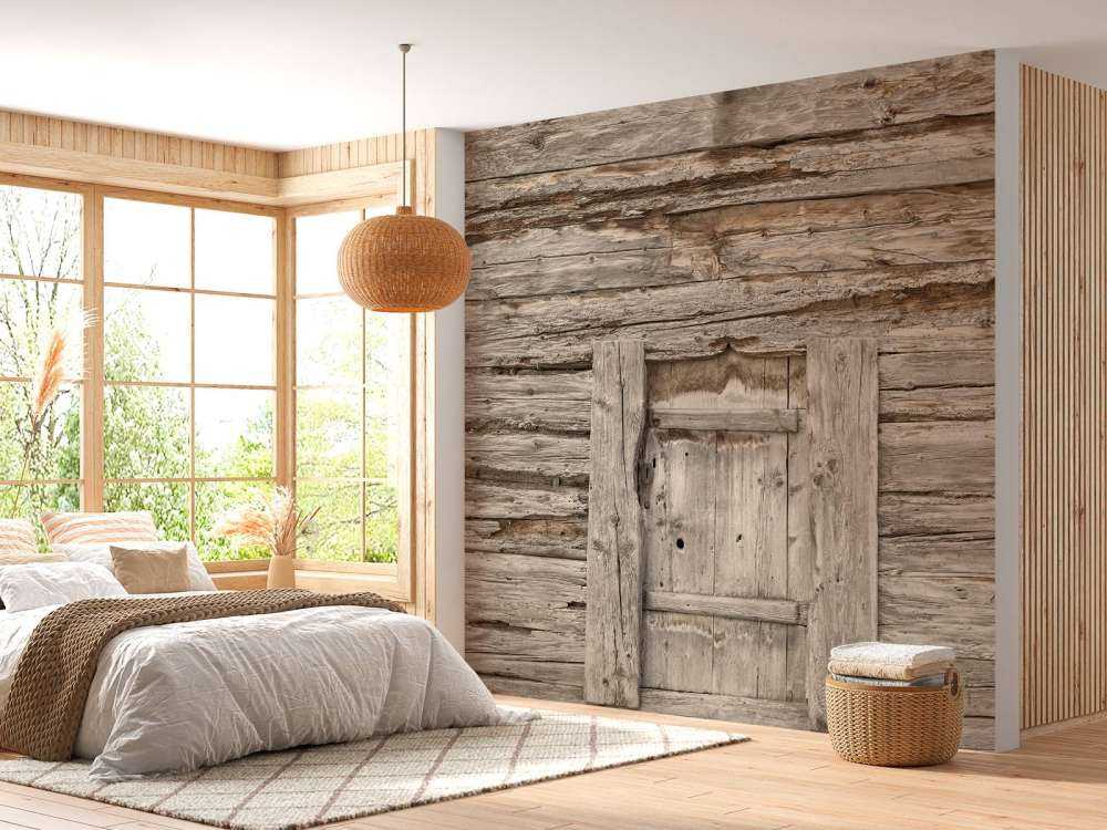 Estantes beige con puerta