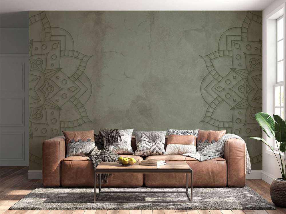 Mandala verde desgastado