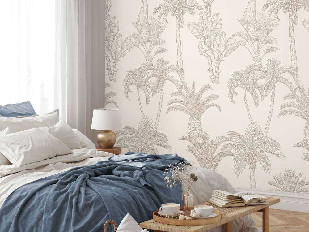 Arte lineal de jungla beige