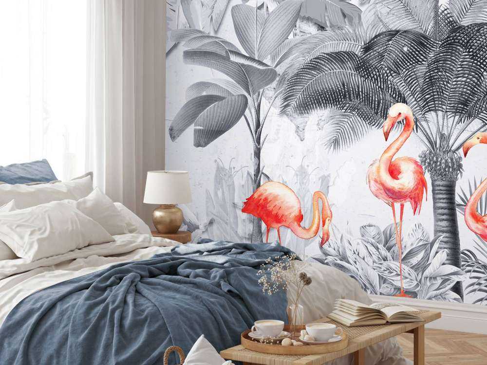 Selva con flamencos