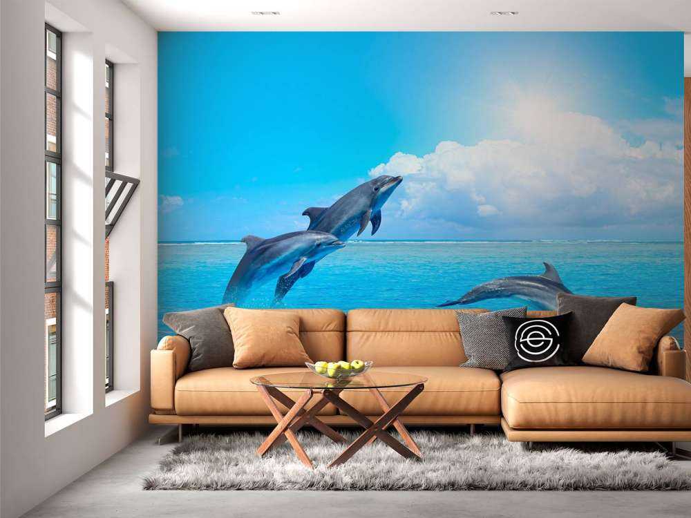 Delfines en el océano
