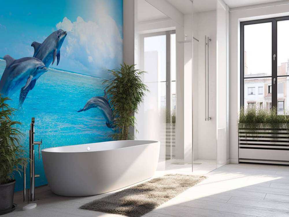 Delfines en el océano