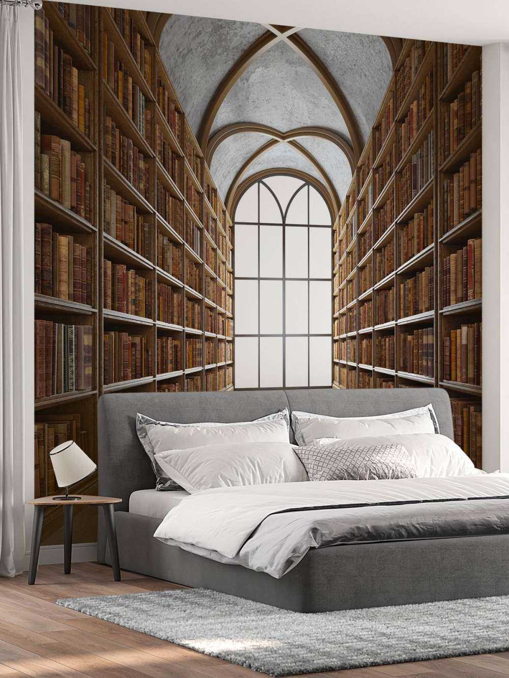Sala de biblioteca medieval