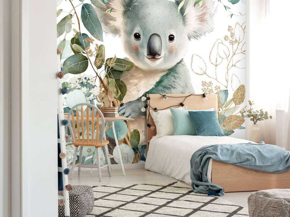 Koala sombrío en eucalipto