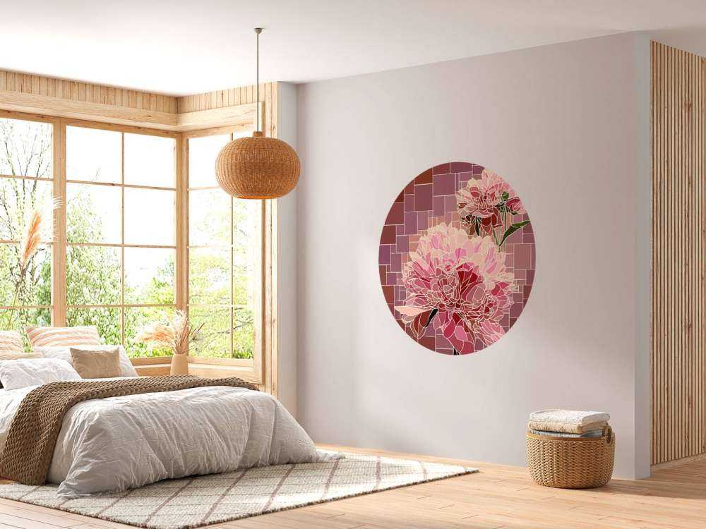 Mosaico de flores rosas