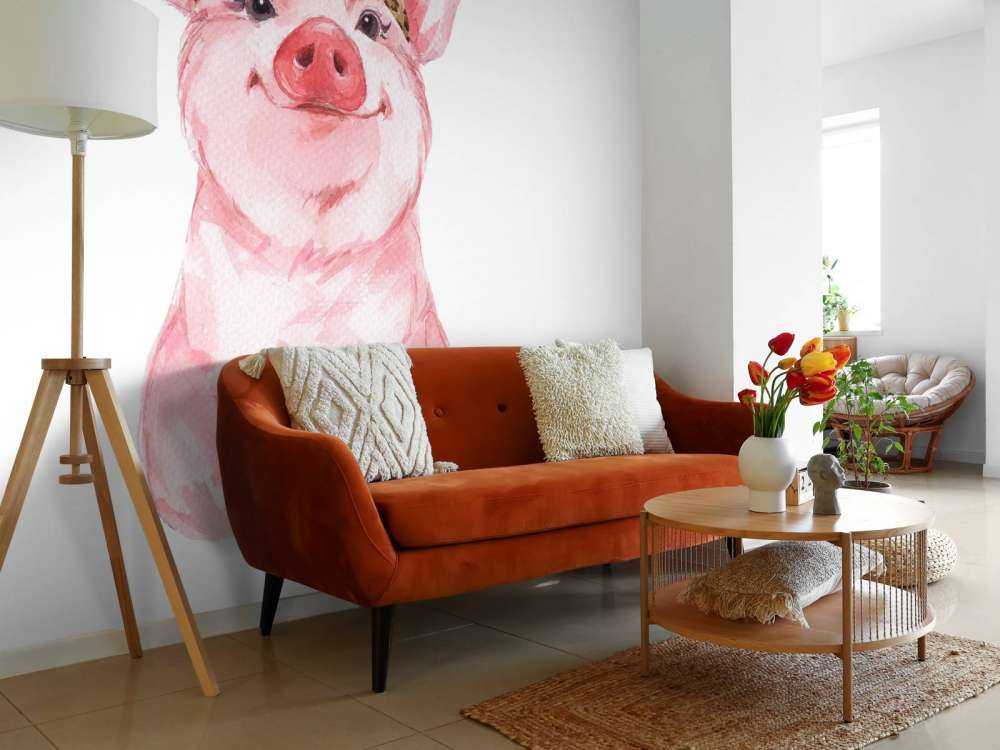 Divertido cerdito con pañuelo