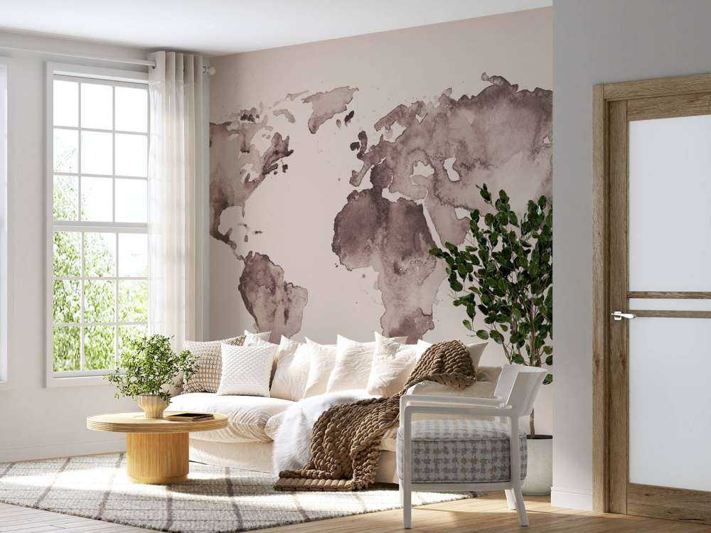 Mapa del mundo en sepia
