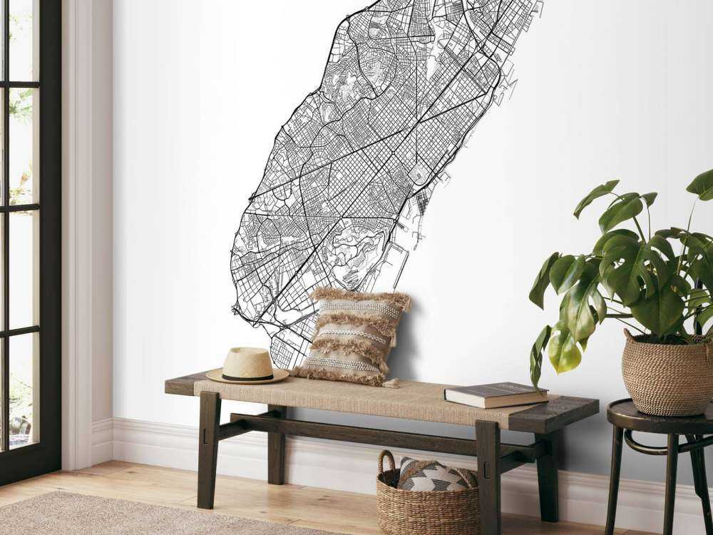 Mapa de Barcelona, blanco