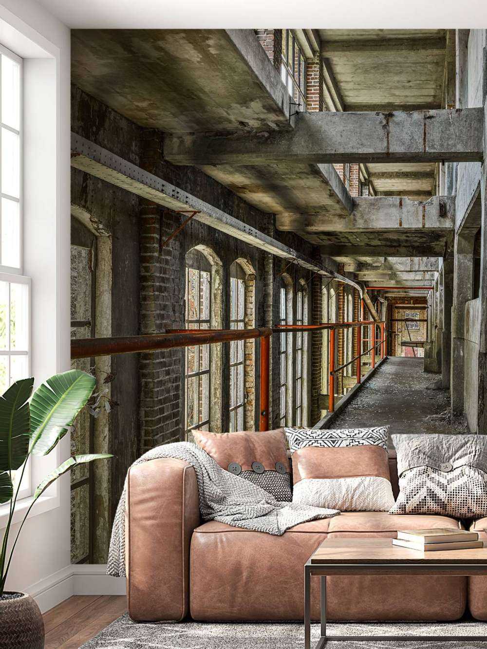 Pasarela en edificio abandonado
