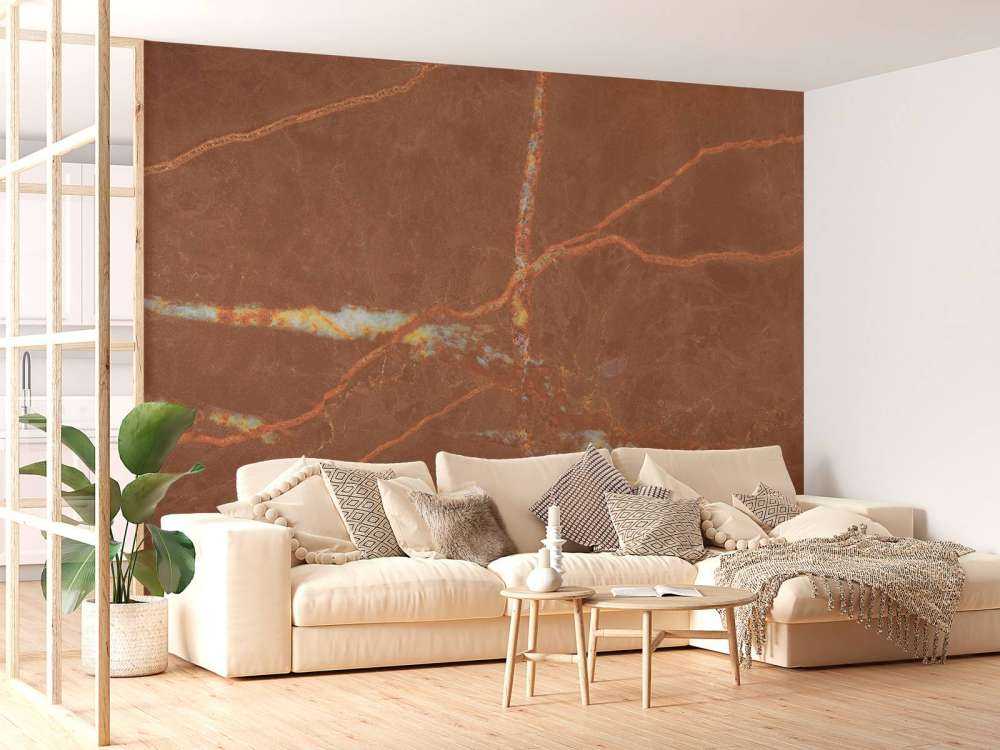 Mármol terracota con líneas