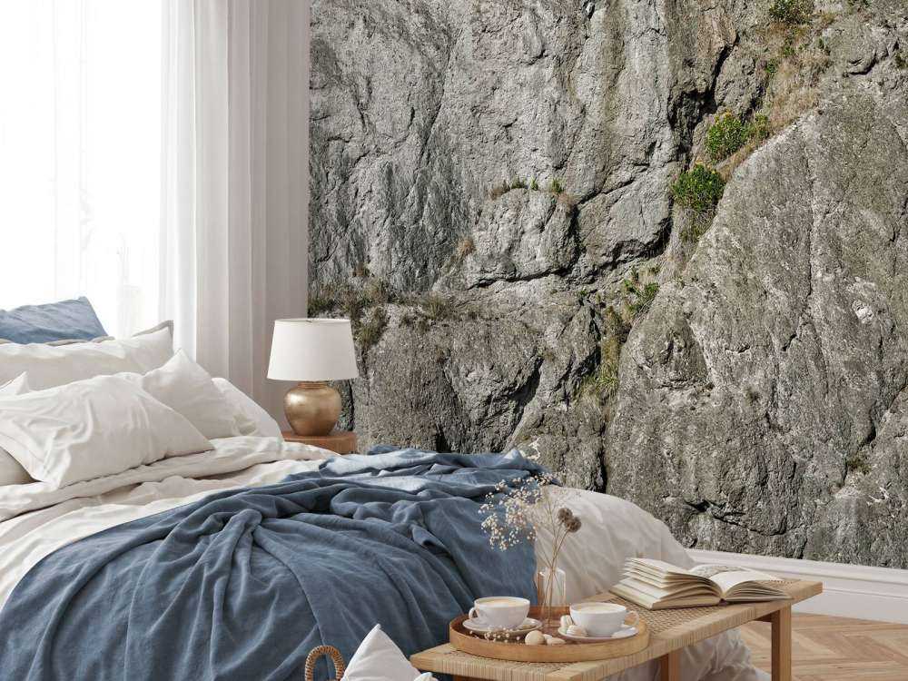 Pared de roca gris