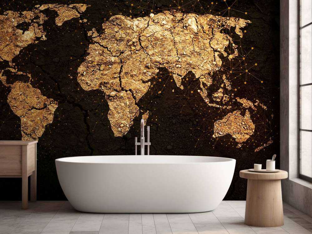 Mapa del mundo dorado