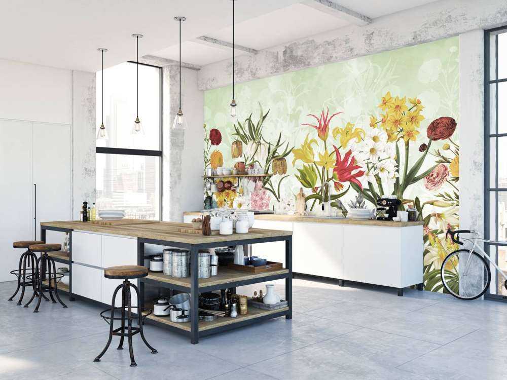 Flores de Primavera - Verde Menta Fresco