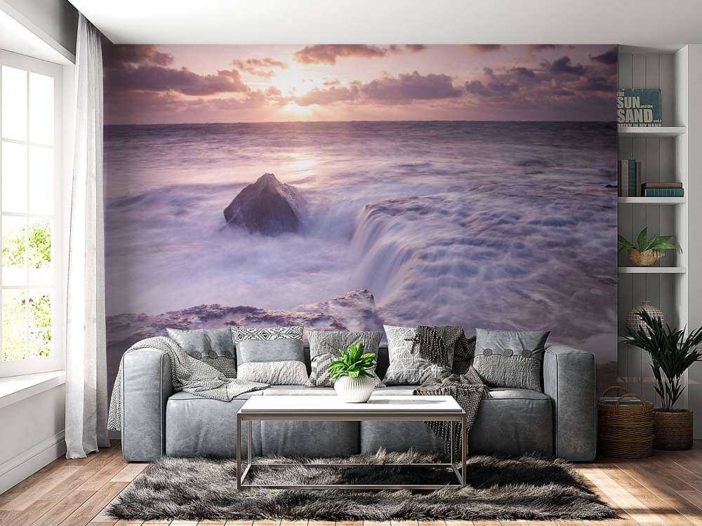 El mar salvaje al atardecer