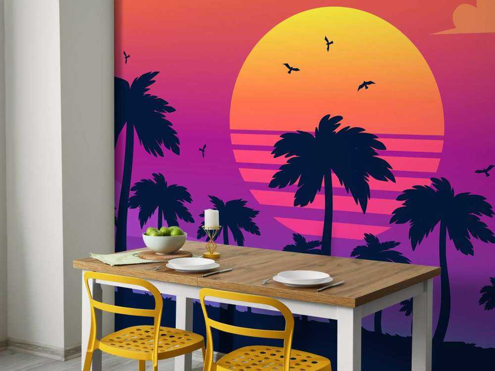 Ilustración de una puesta de sol