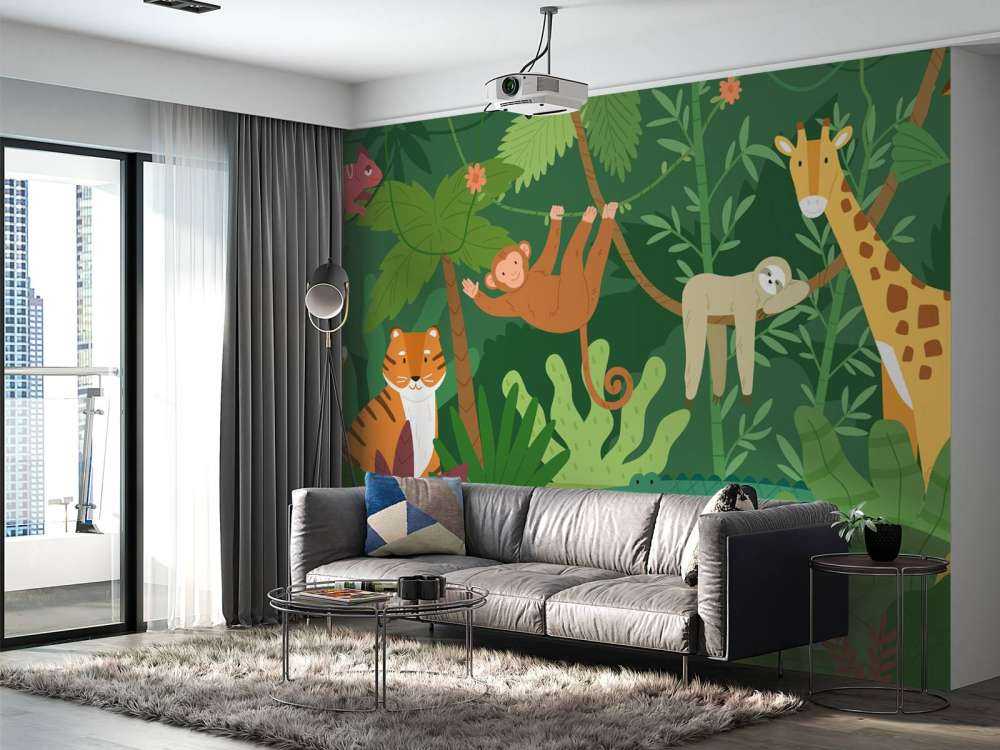 Animales de la selva felices
