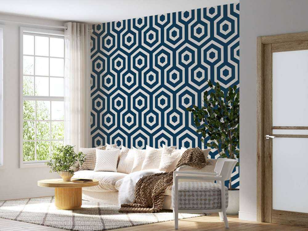 Hexágonos azul oscuro