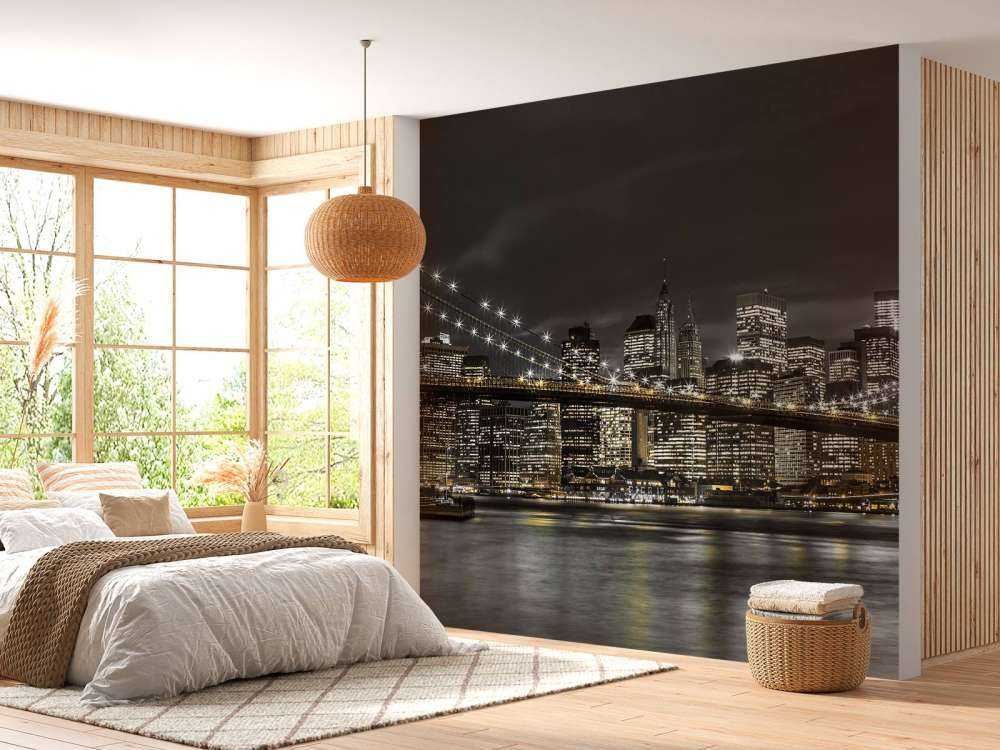 Puente de Brooklyn de noche