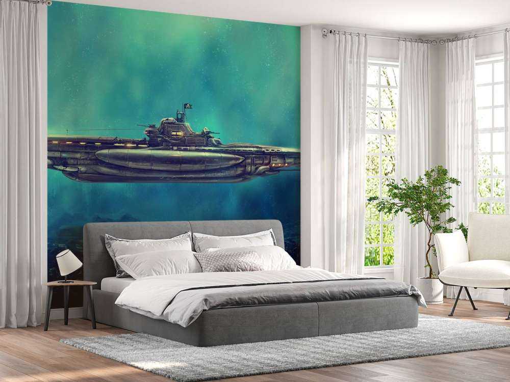 Submarino pirata en el mundo submarino