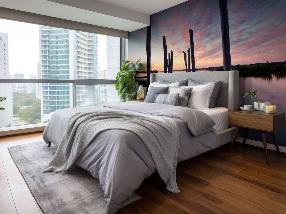 Amanecer en la plataforma de baño