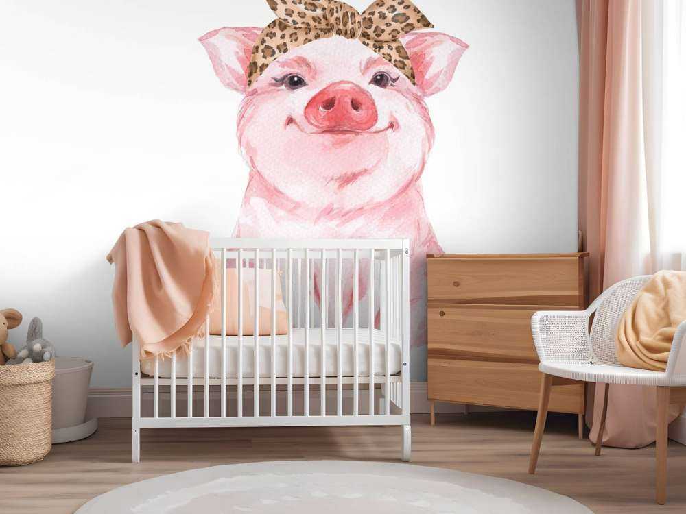 Divertido cerdito con pañuelo