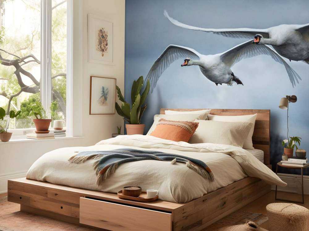 Cisnes volando