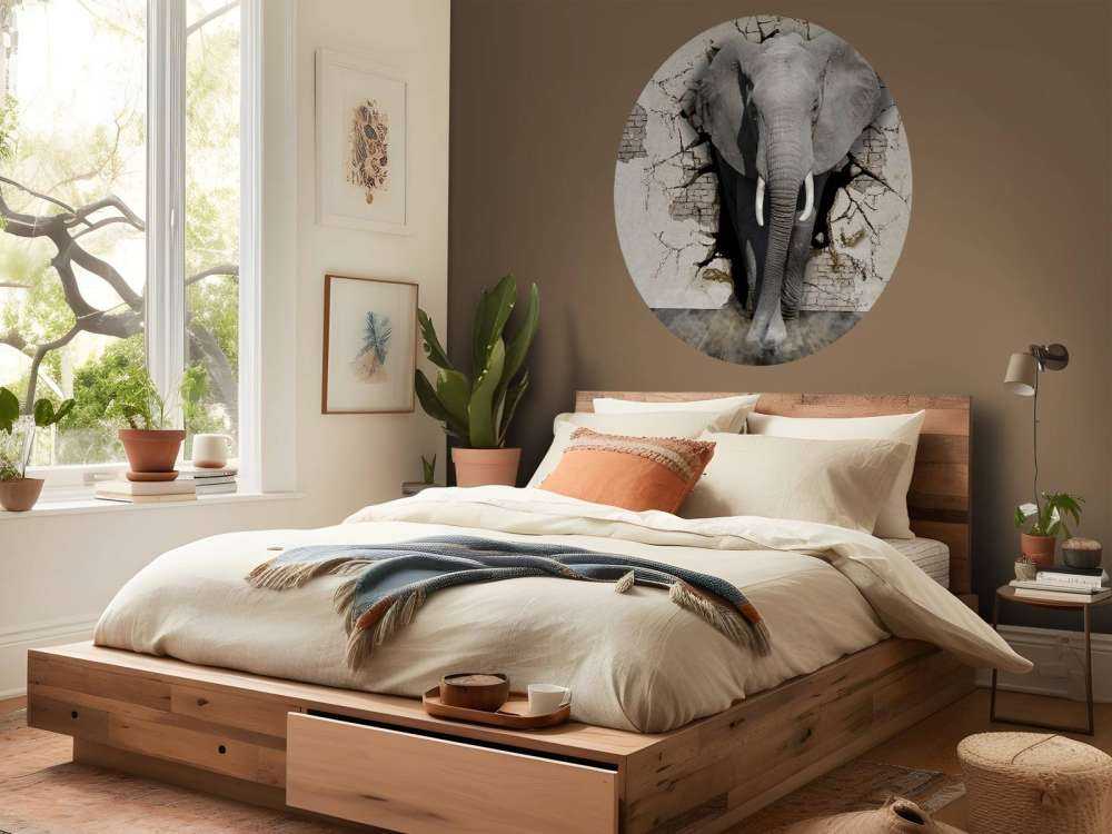 Elefante 3D de la pared
