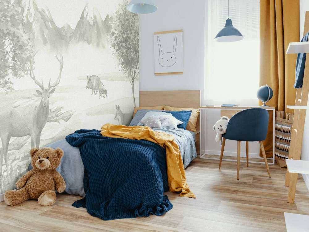 Bosque con animales en verde