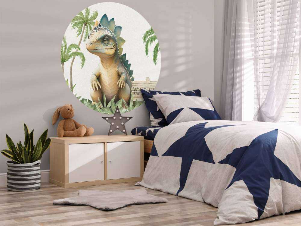 Bebé estegosaurio en la jungla