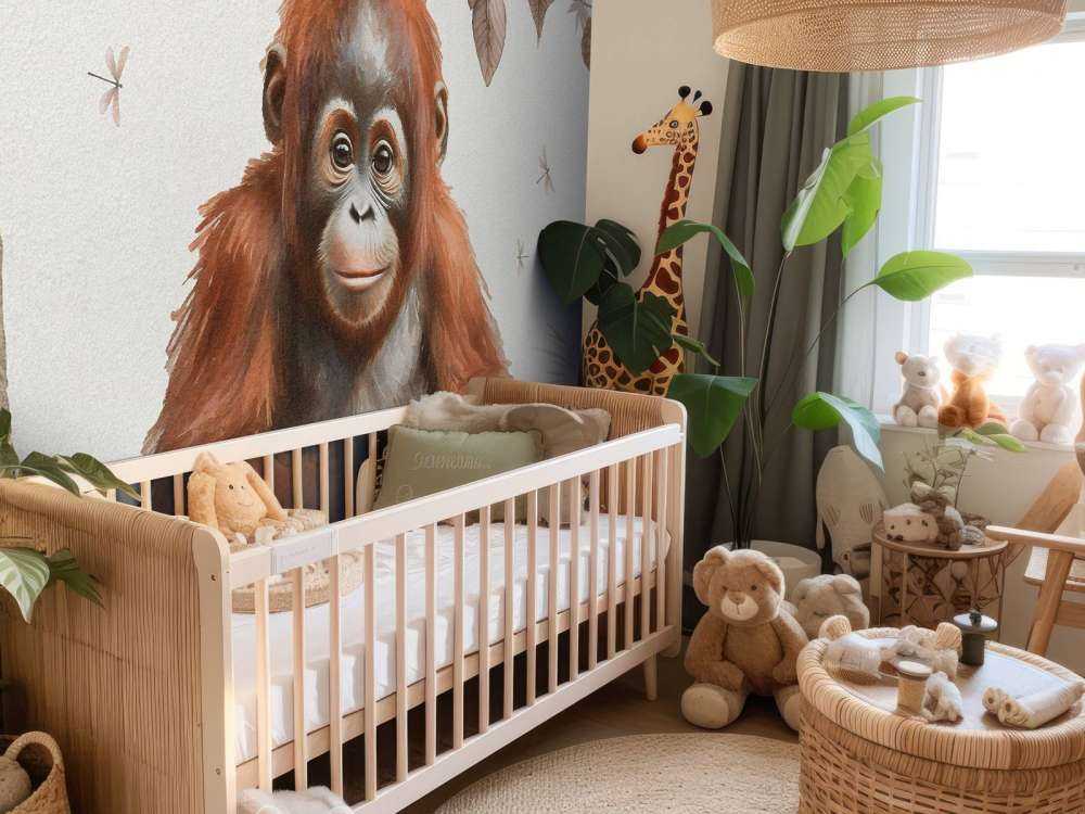 Orangután juvenil en la selva topo