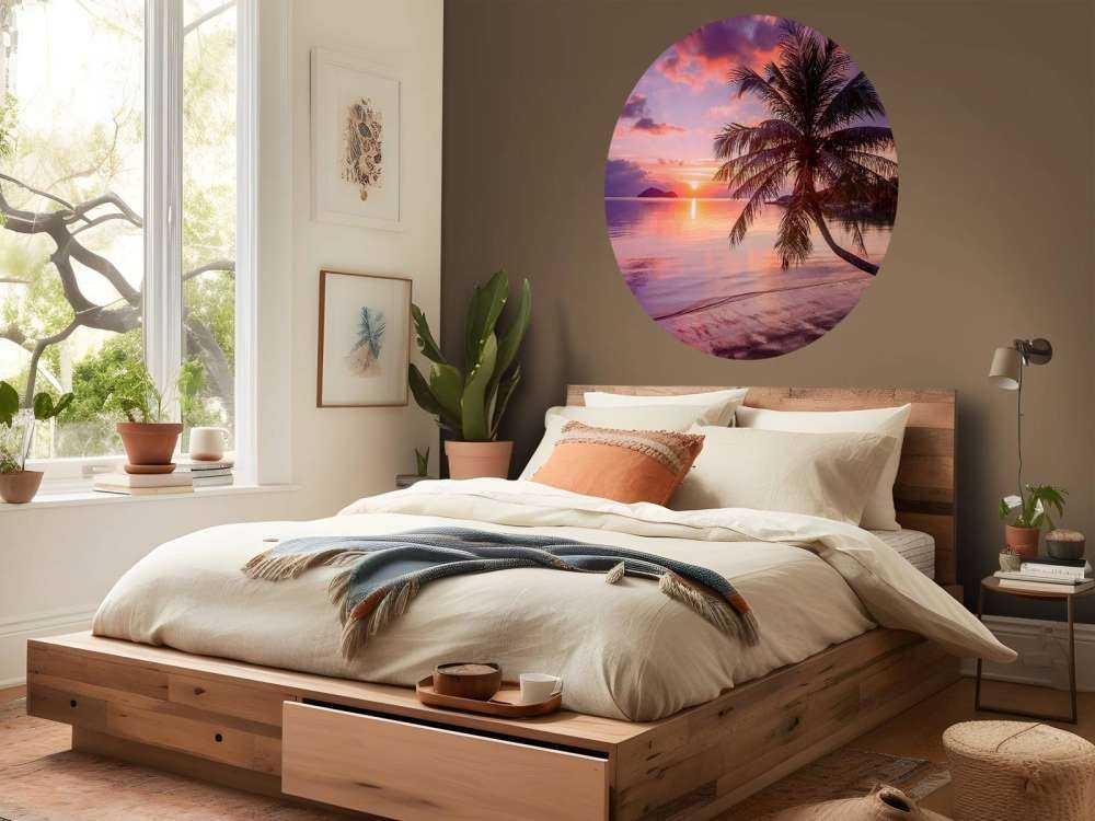 Palmera en una puesta de sol