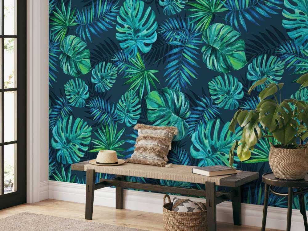 Plantas tropicales de acuarela