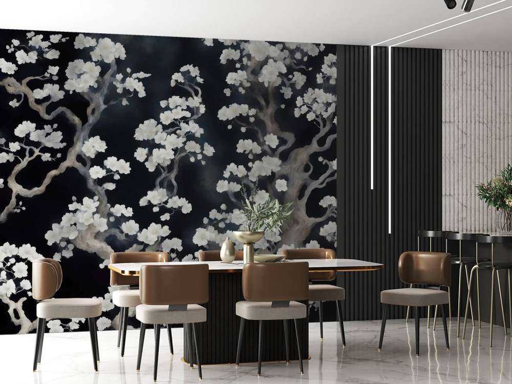 Maravilloso bosque en flor - negro