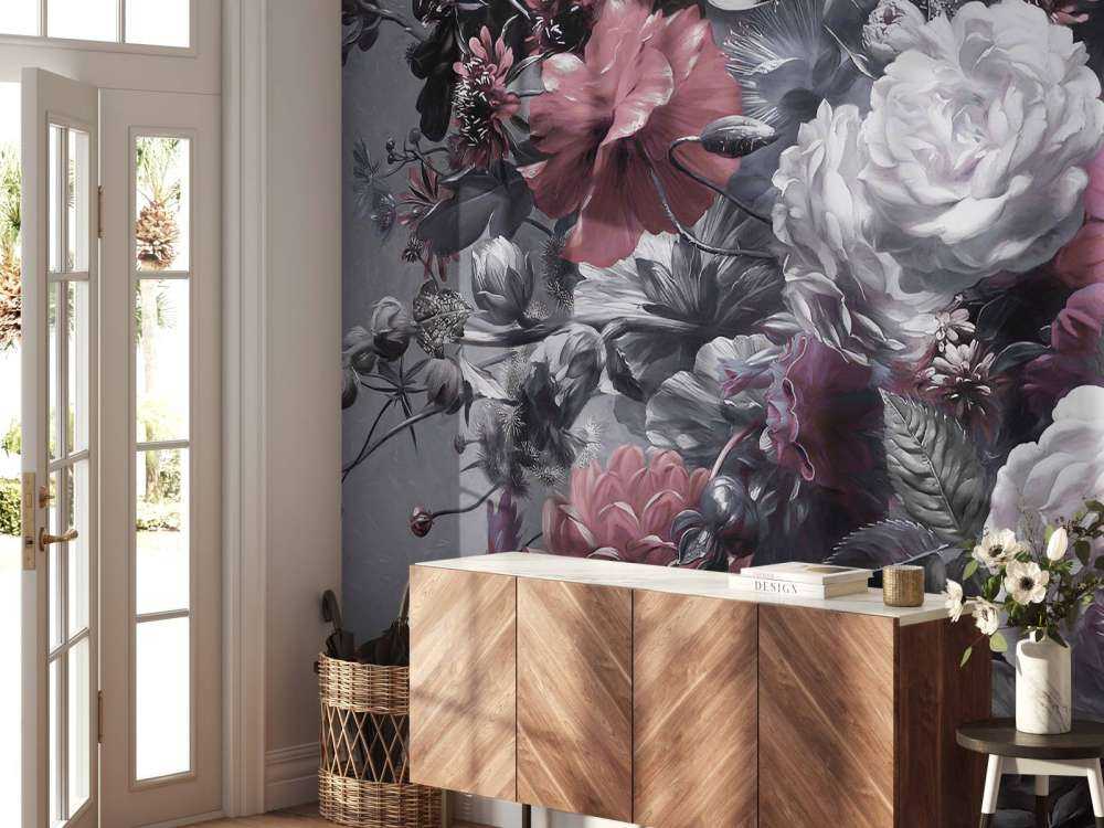 Gran ramo con amapolas rojas