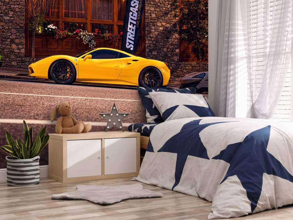 Autos exclusivos en cabaña de madera