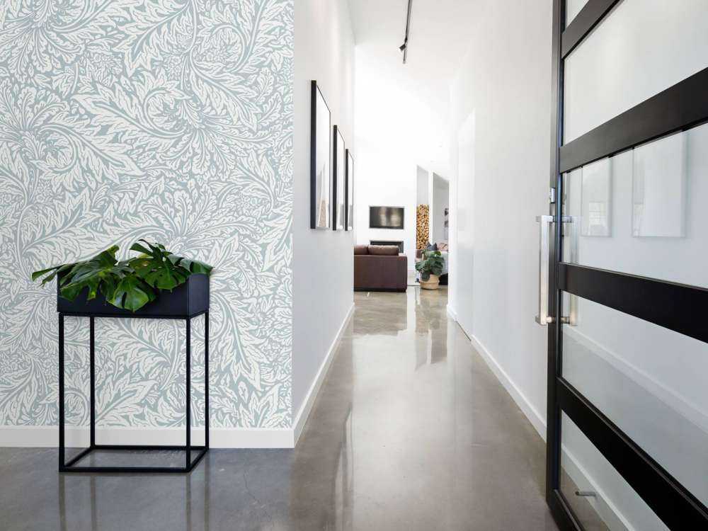 Morris Florals & Leaves - azul empolvado