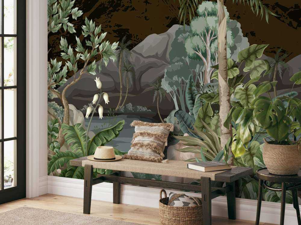 Paisaje selvático con río