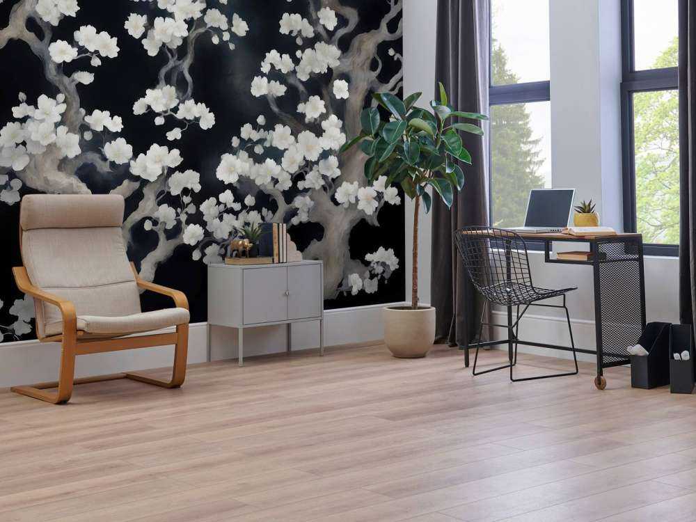 Maravilloso bosque en flor - negro