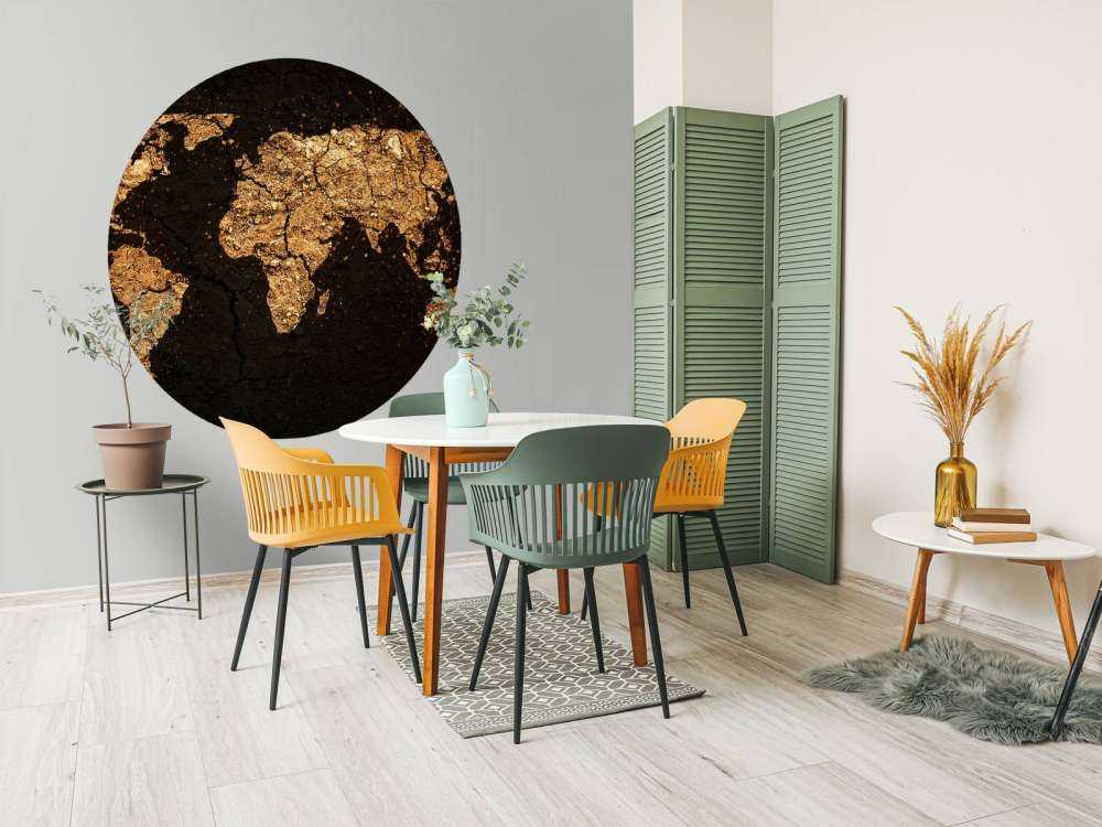 Mapa del mundo dorado